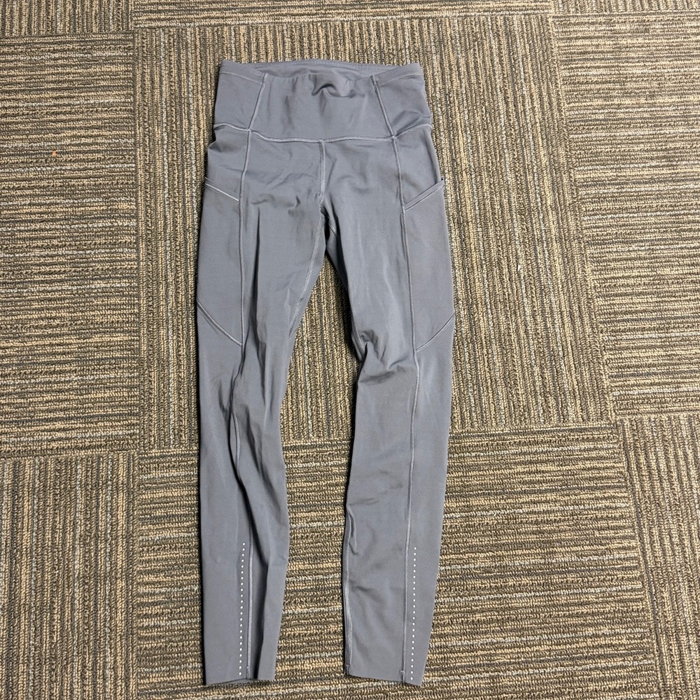 Lululemon Fast and Free high rise grey Leggings size 4
